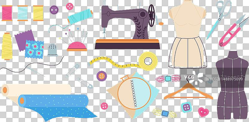 手工缝纫元素图片素材