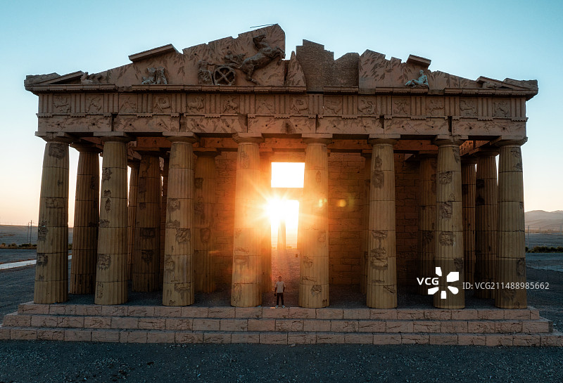 帕特农神庙日出图片素材