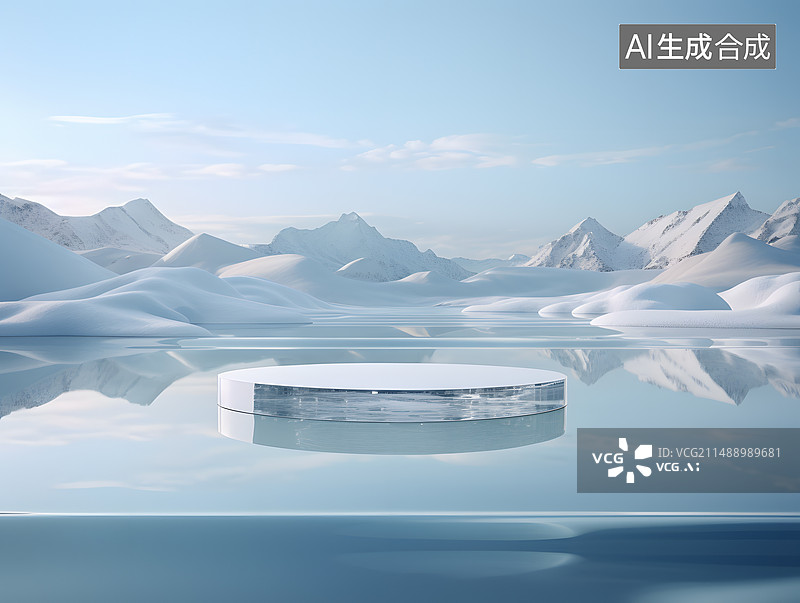 【AI数字艺术】冷淡风产品展台图片素材