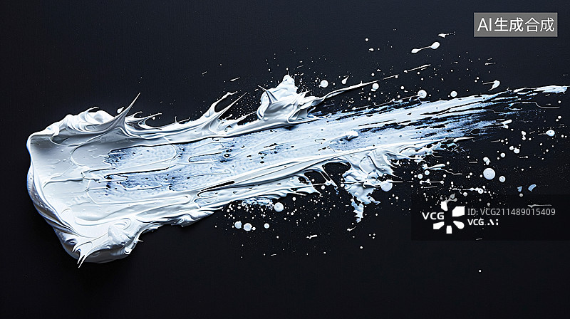 【AI数字艺术】黑色背景上的白色笔触，抽象创意背景图片素材