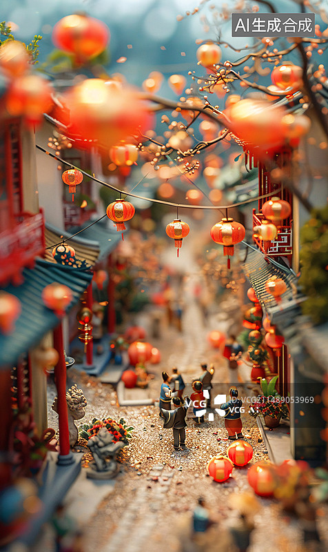 【AI数字艺术】微缩世界古风建筑群图片素材