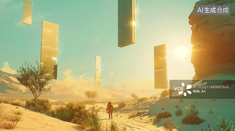 【AI数字艺术】站在雪地上的人的后视图图片素材