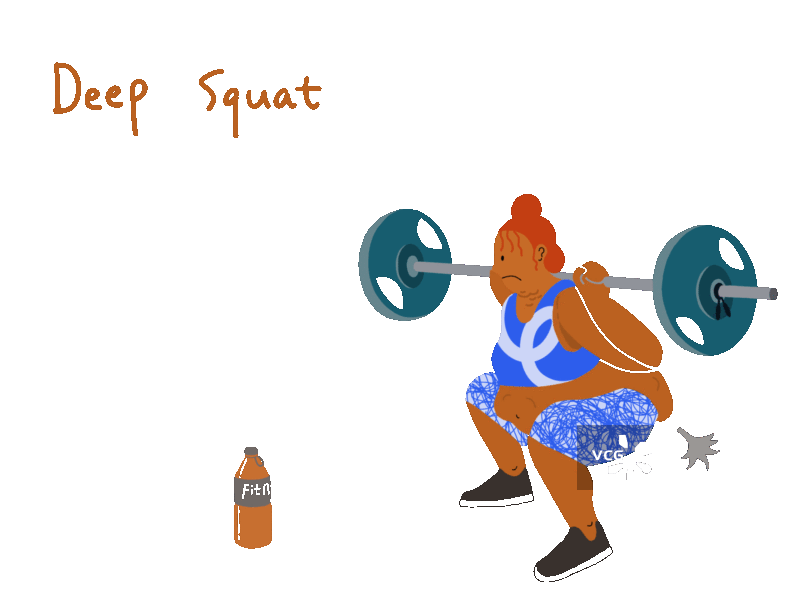 女孩深蹲图片素材