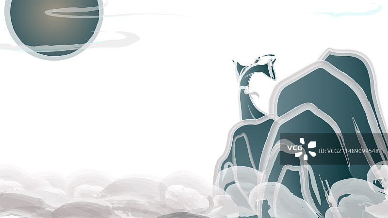 中国风端午插画屈原跳江图片素材