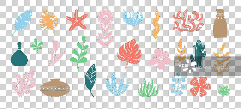 受马蒂斯启发的抽象有机形状合集图片素材