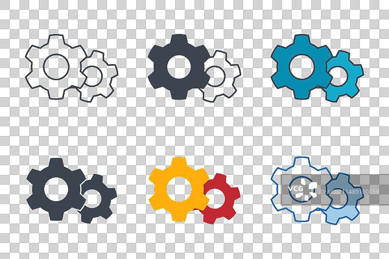 不同样式的齿轮设置图标图片素材