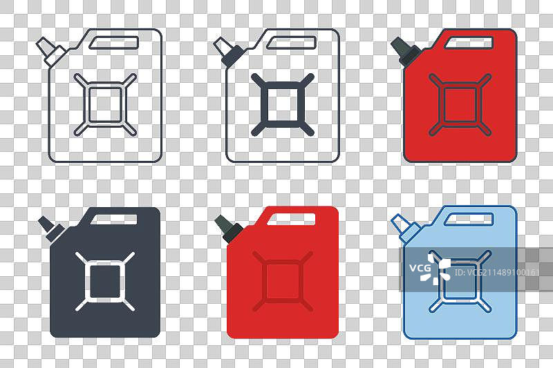 不同样式的燃料罐图标图片素材