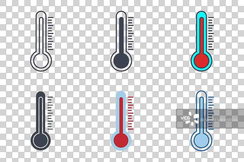 不同风格的温度计图标图片素材