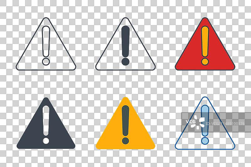 不同风格的危险警示标志图标图片素材