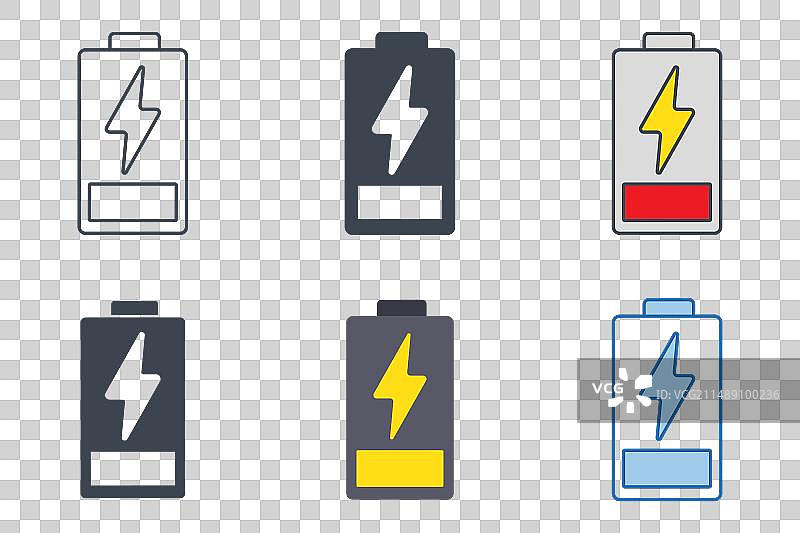 不同风格的电池图标图片素材