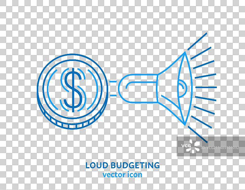 大声预算编制轮廓图标，替代方案图片素材