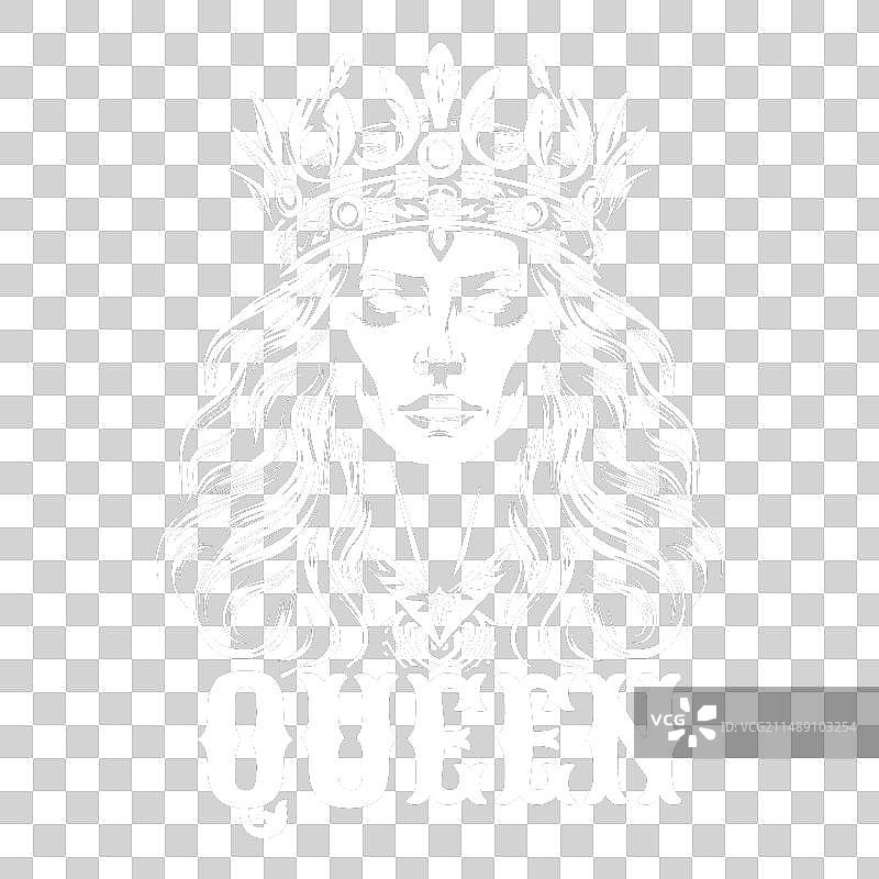 佩戴华丽王冠的优雅女王图片素材