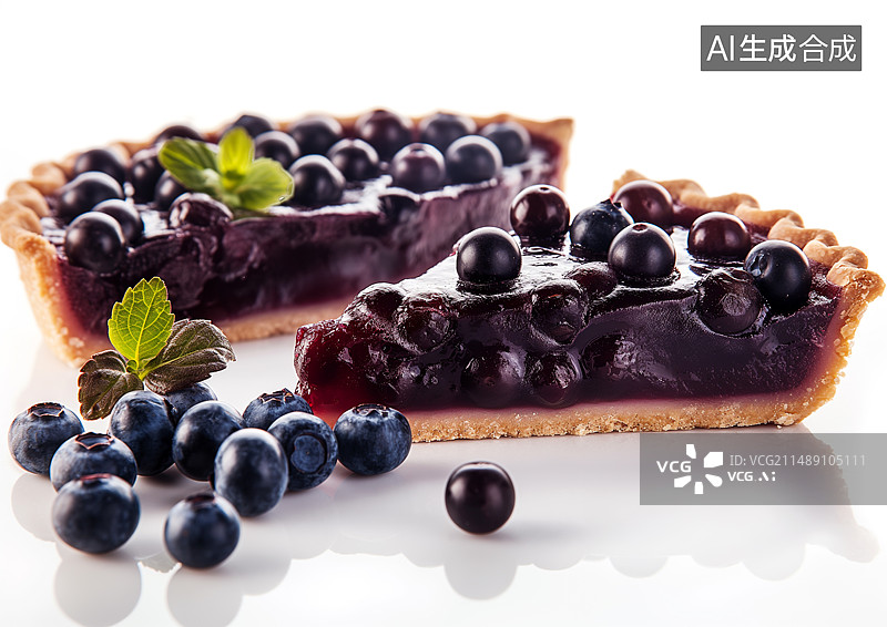 【AI数字艺术】西餐美食白底背景上的水果派图片素材