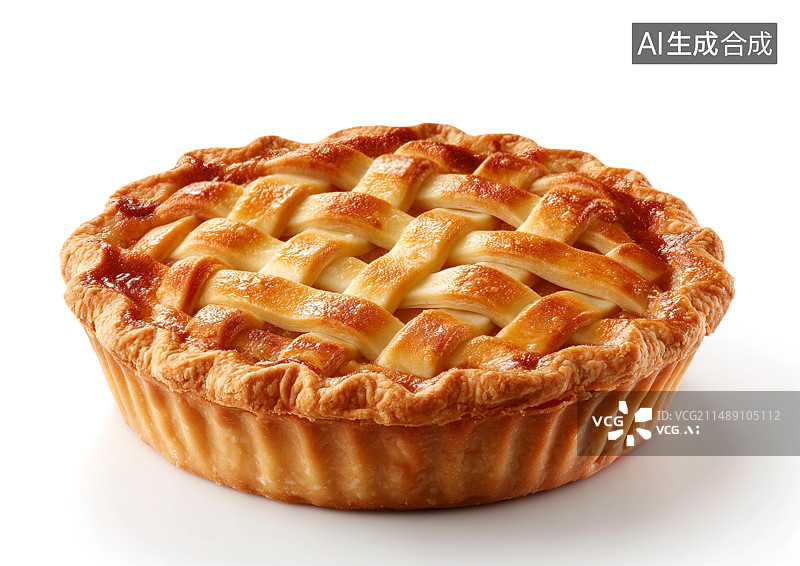 【AI数字艺术】西餐美食白底背景上的水果派图片素材