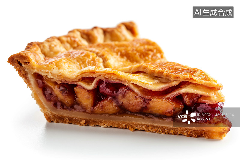 【AI数字艺术】西餐美食白底背景上的水果派图片素材