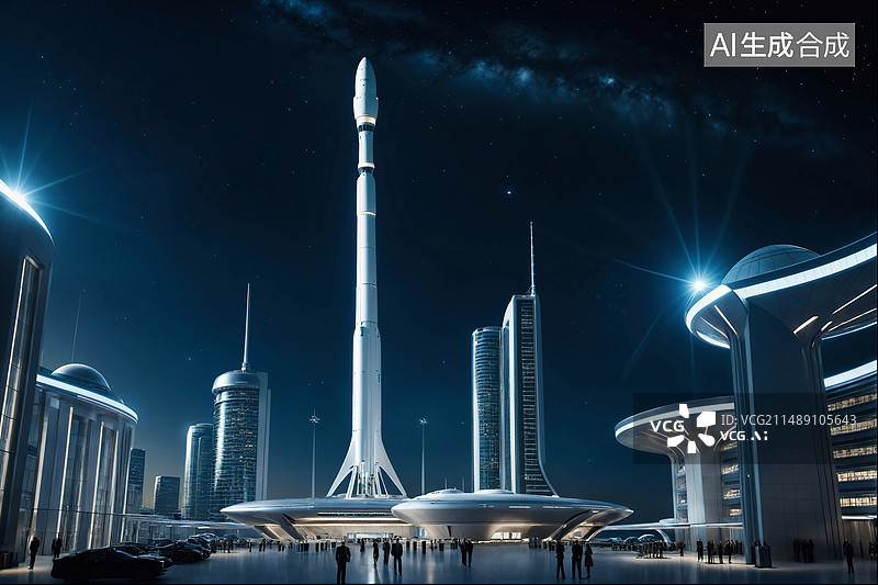 【AI数字艺术】商业航天太空探索概念图片素材