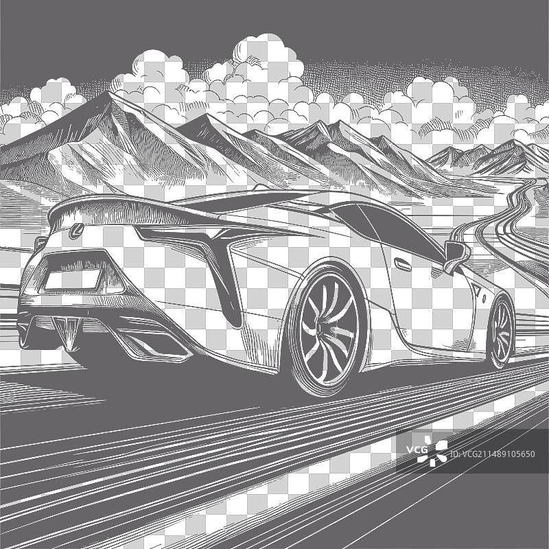复古汽车高速行驶概念图片素材