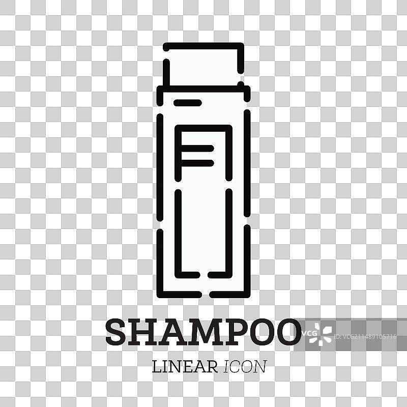 个人护理洗发水扁平线性图标图片素材