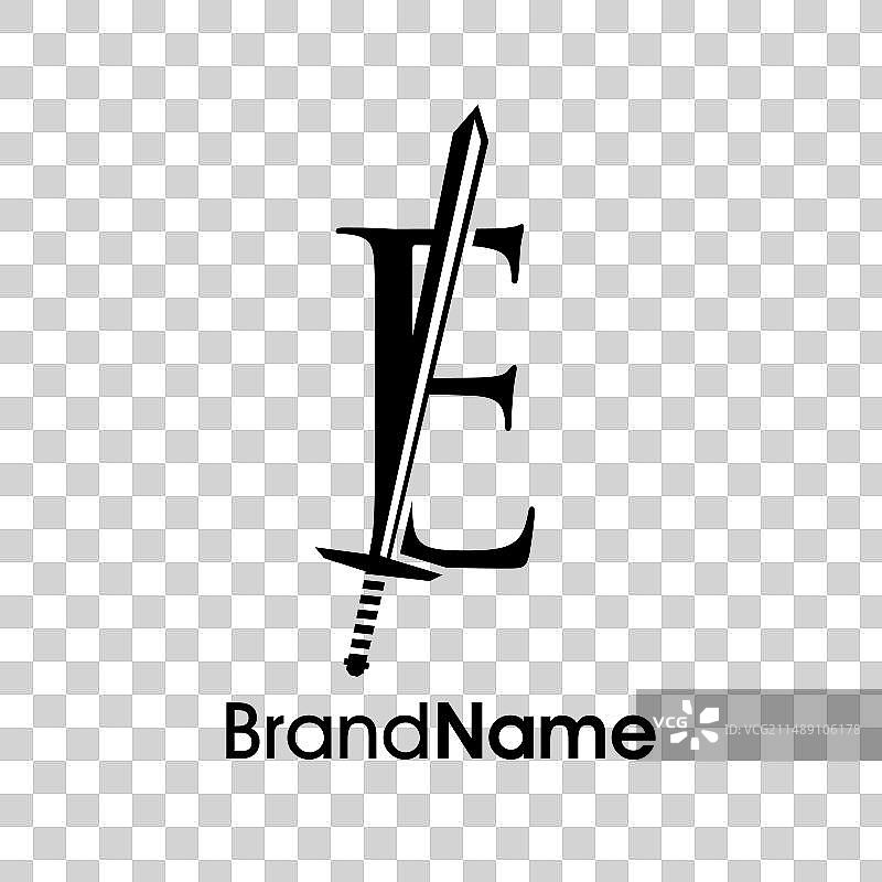 奢华首字母E剑Logo图片素材