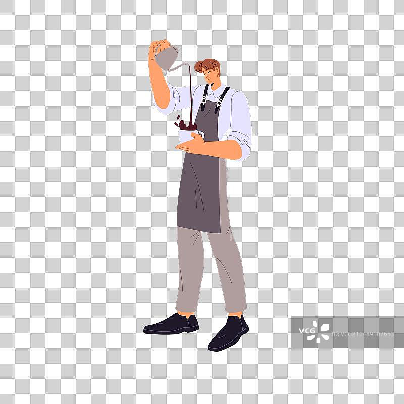 专业咖啡师在咖啡店制作咖啡图片素材