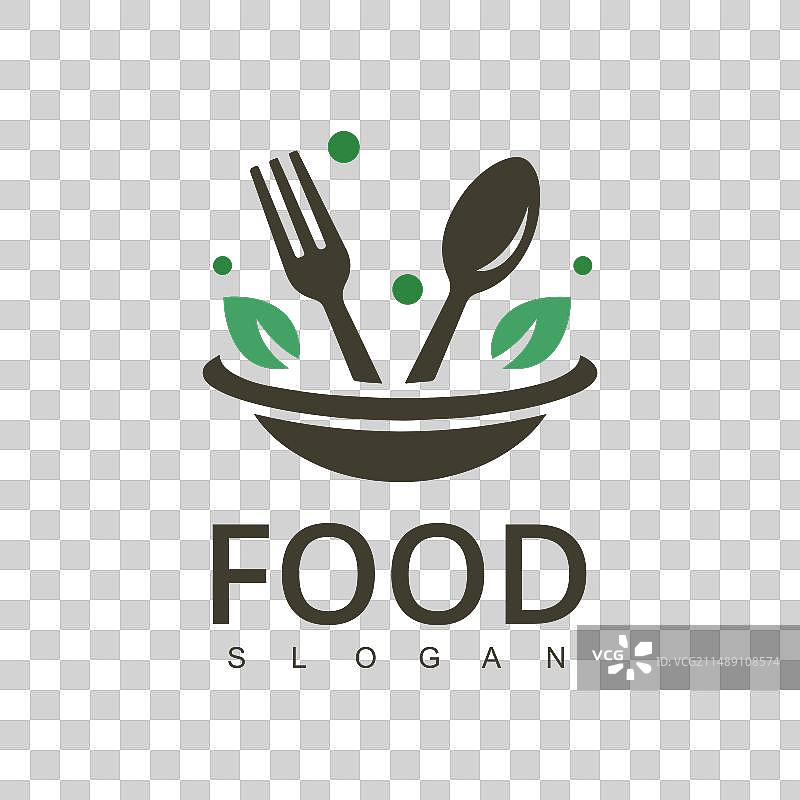 用于设计菜单的食物Logo图标和标签图片素材