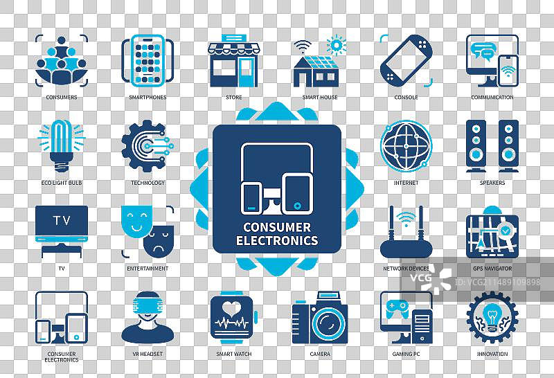 消费电子产品图标集图片素材