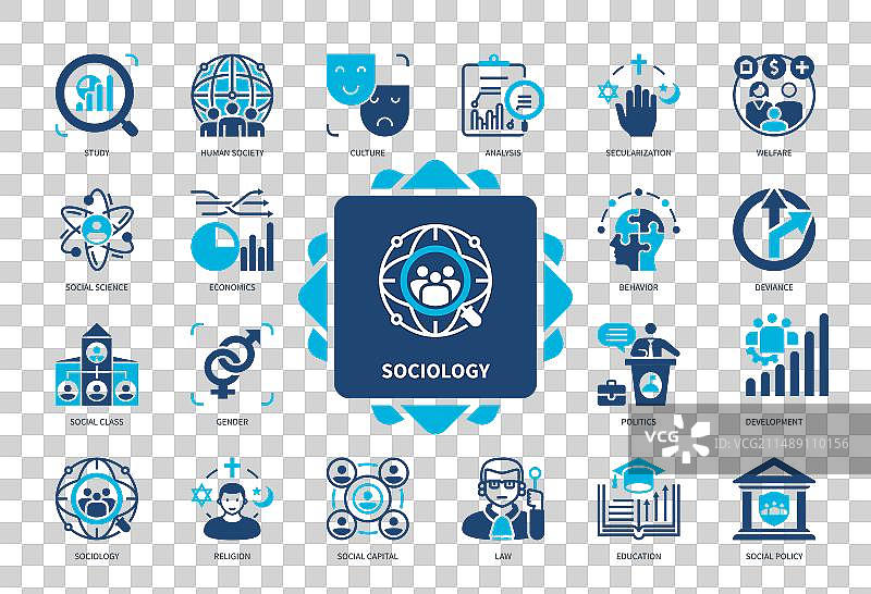 社会学实体图标集图片素材