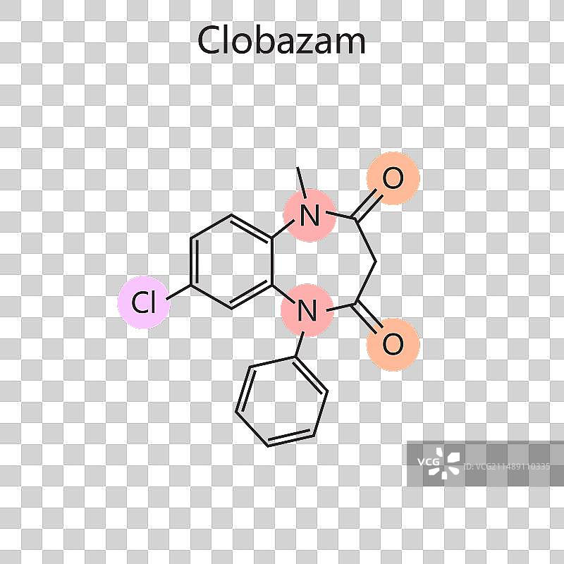 氯巴占化学式图图片素材
