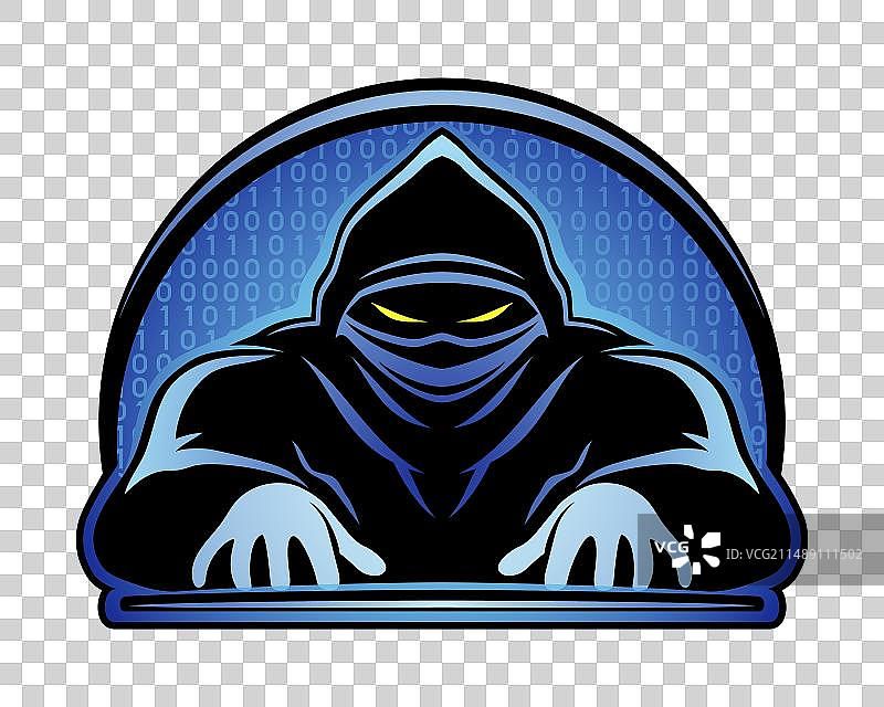 带笔记本电脑的黑客图标图片素材