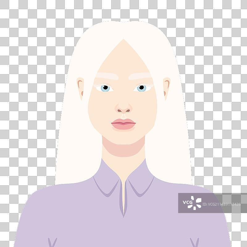 年轻美丽白化病女性头像图片素材