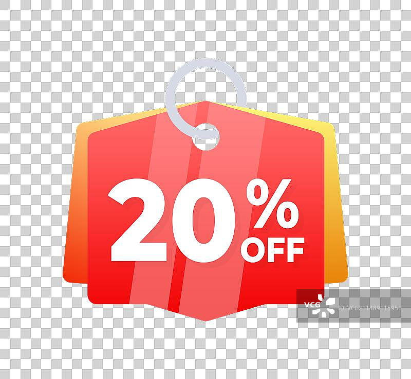 20%折扣促销红色价格标签图片素材