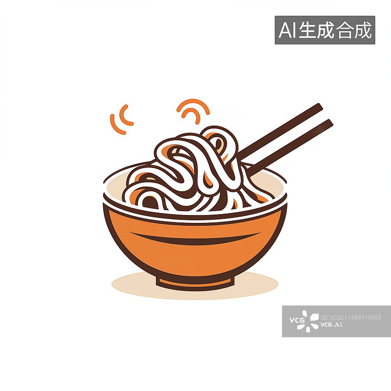 【AI数字艺术】一碗面条LOGO图形UI标志艺术设计图片素材