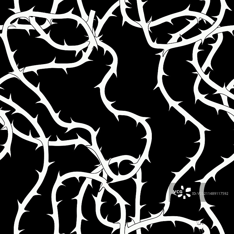 复杂树枝波浪无缝图案图片素材