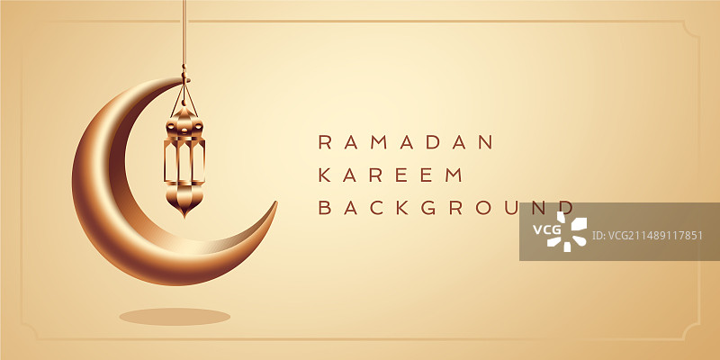 金色斋月贺卡图片素材