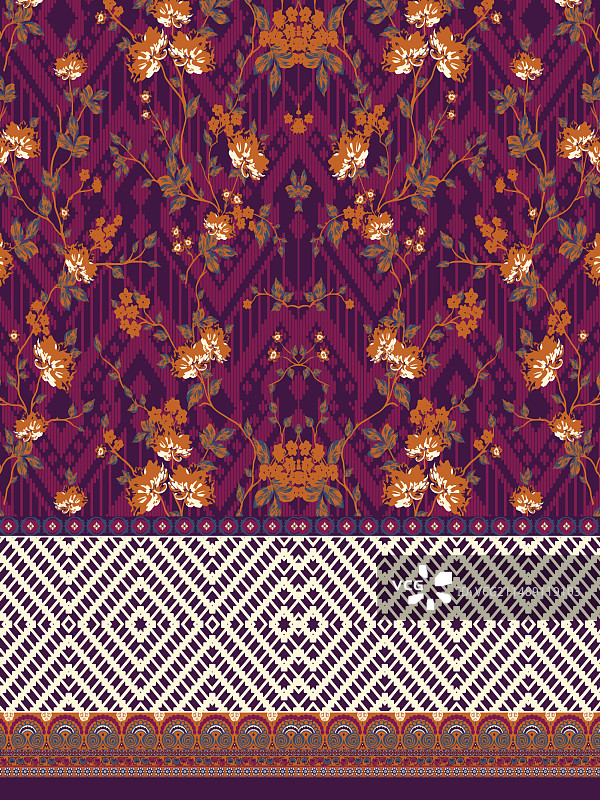 纺织品数码设计织物印花壁纸图片素材