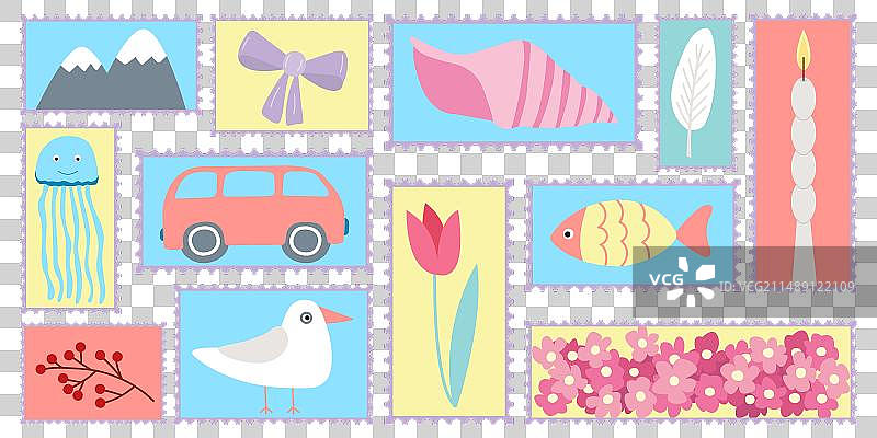 邮票套装图片素材