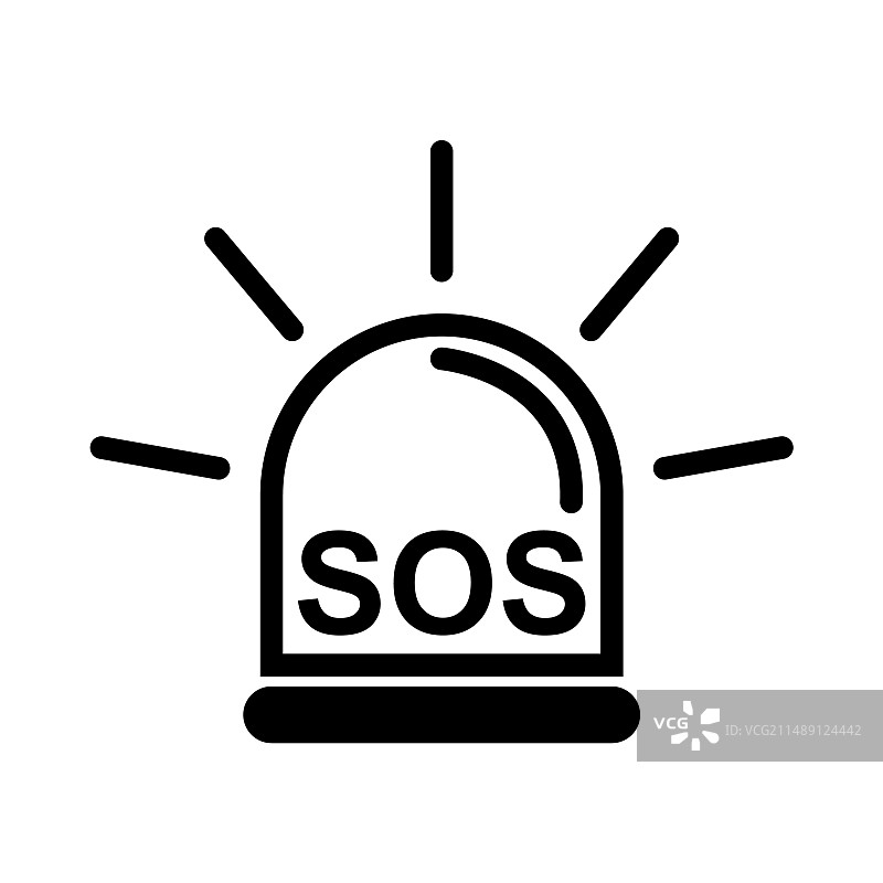 SOS紧急求助图标安全支持提示扁平设计图片素材