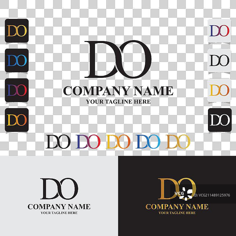 渐变色字母品牌Logo模板图片素材