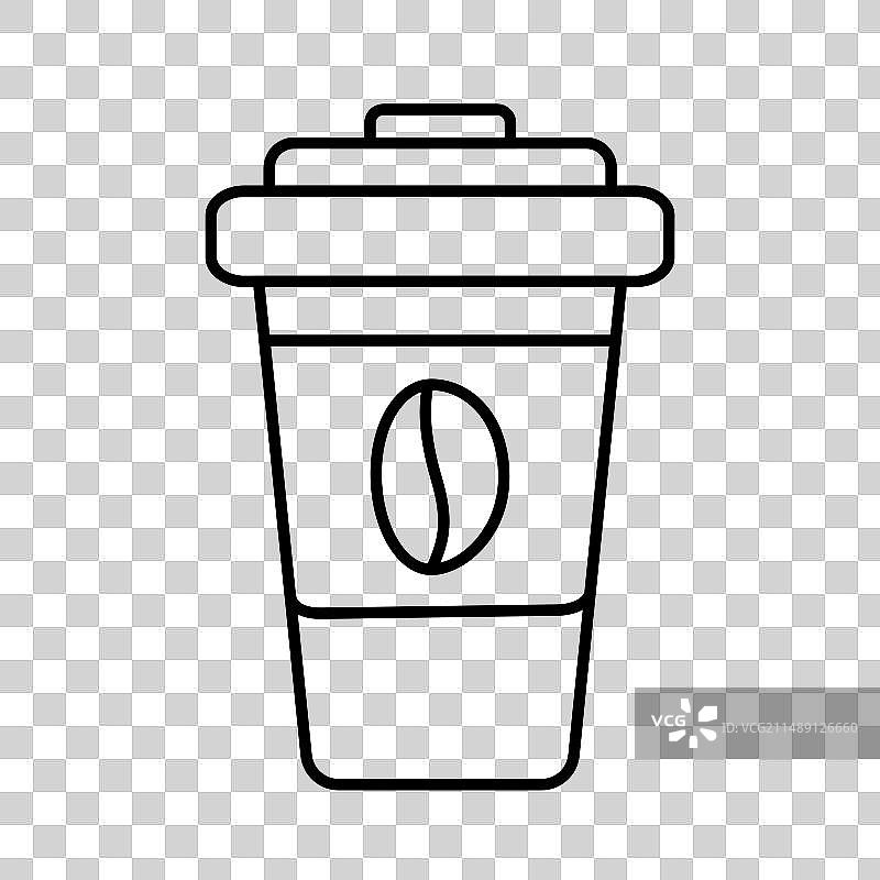 一次性咖啡杯描边图图片素材