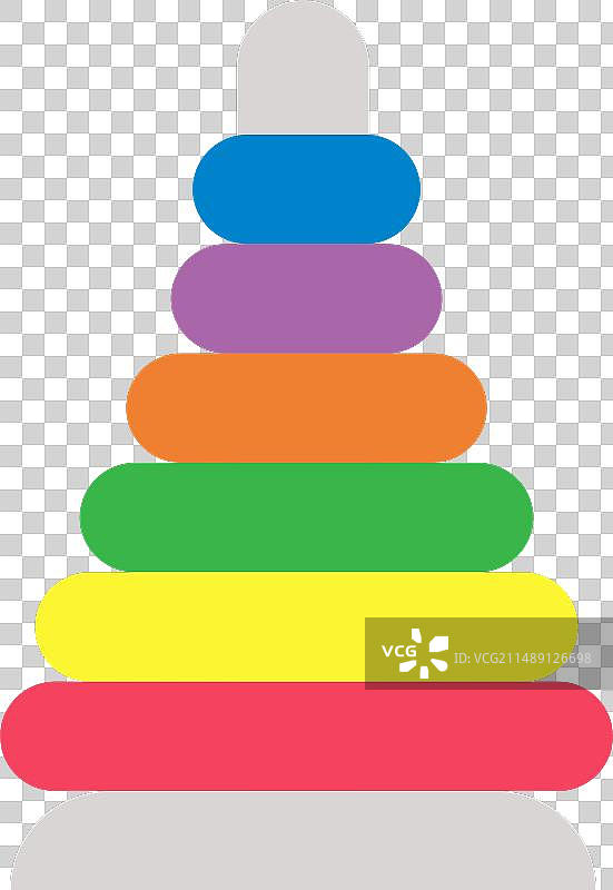 组装和拆卸的彩色金字塔玩具图片素材