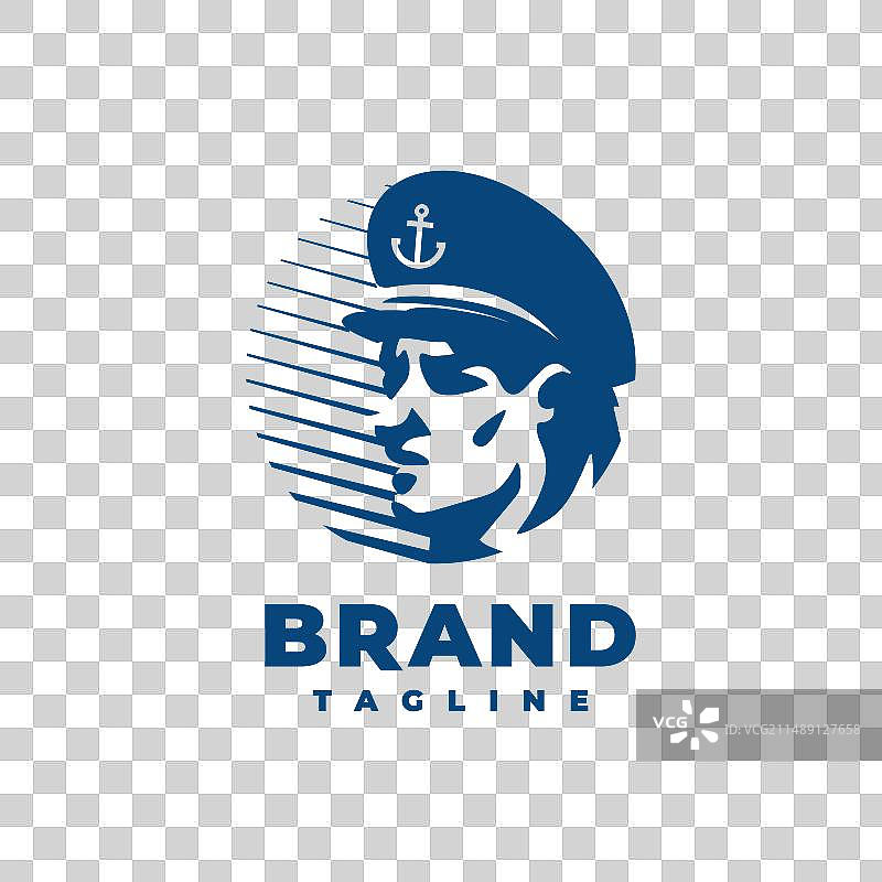 航海船长头像Logo设计模板图片素材
