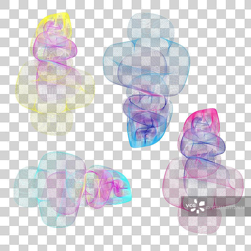 霓虹抽象波浪图形合集图片素材