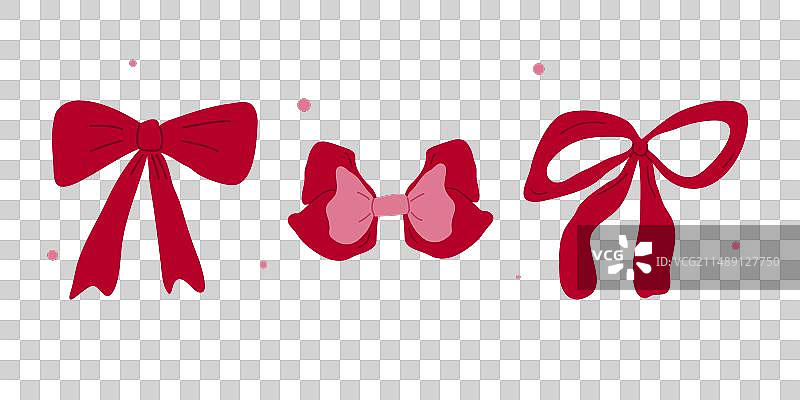 手绘蝴蝶结缎带合集图片素材