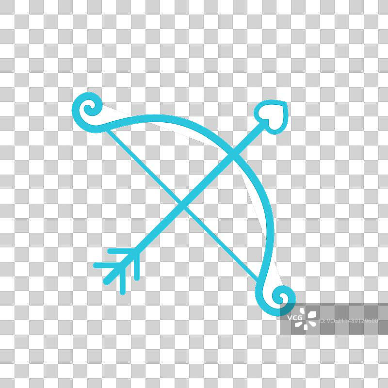 蓝色图标集中的爱神弓箭图片素材