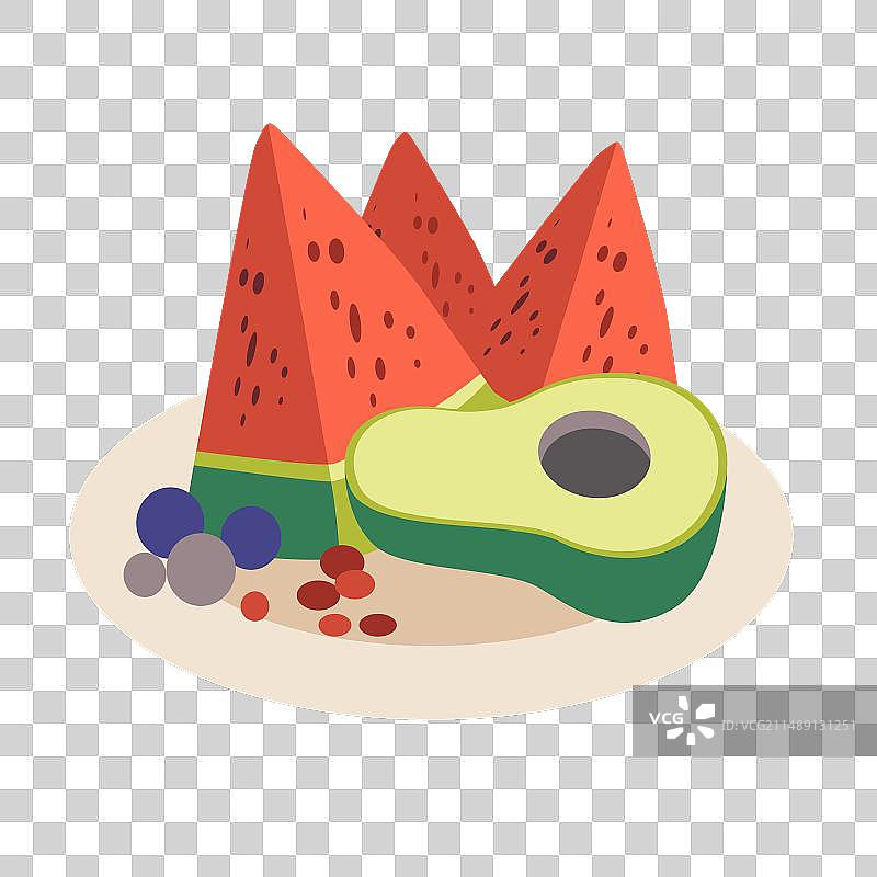 扁平风格甜点水果图片素材