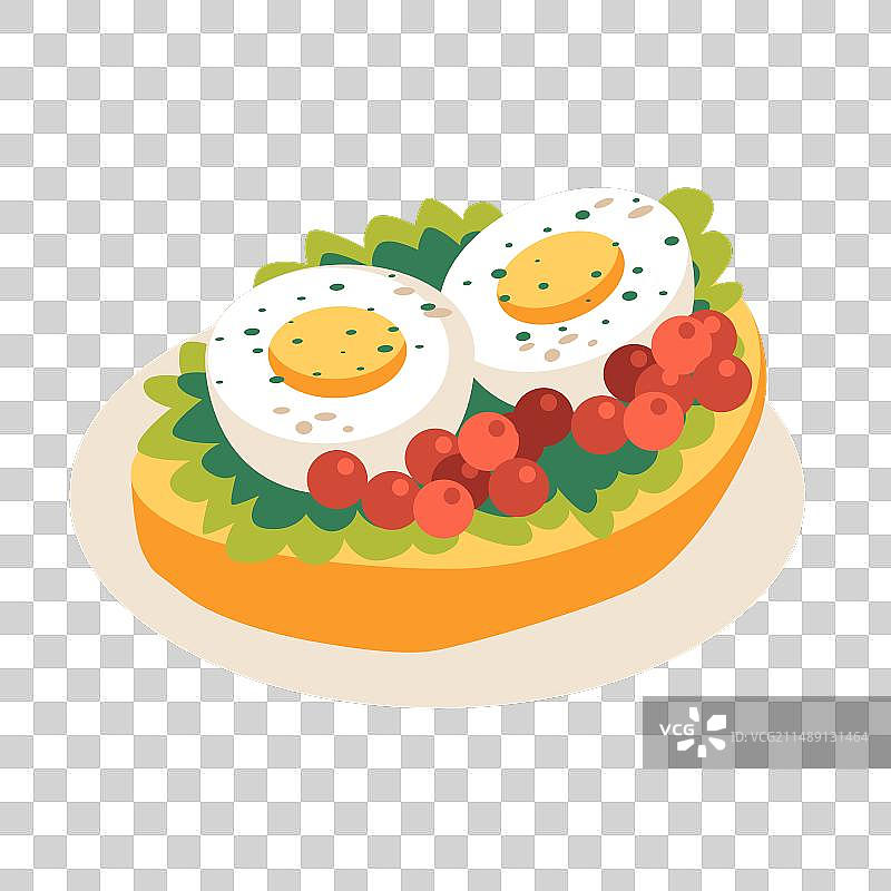 面包搭配蔬菜和鸡蛋图片素材