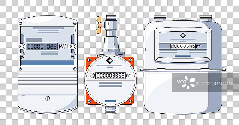 测量集体用量的公共服务仪表图片素材