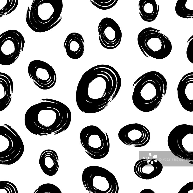 无缝图案与素描圆圈形状图片素材