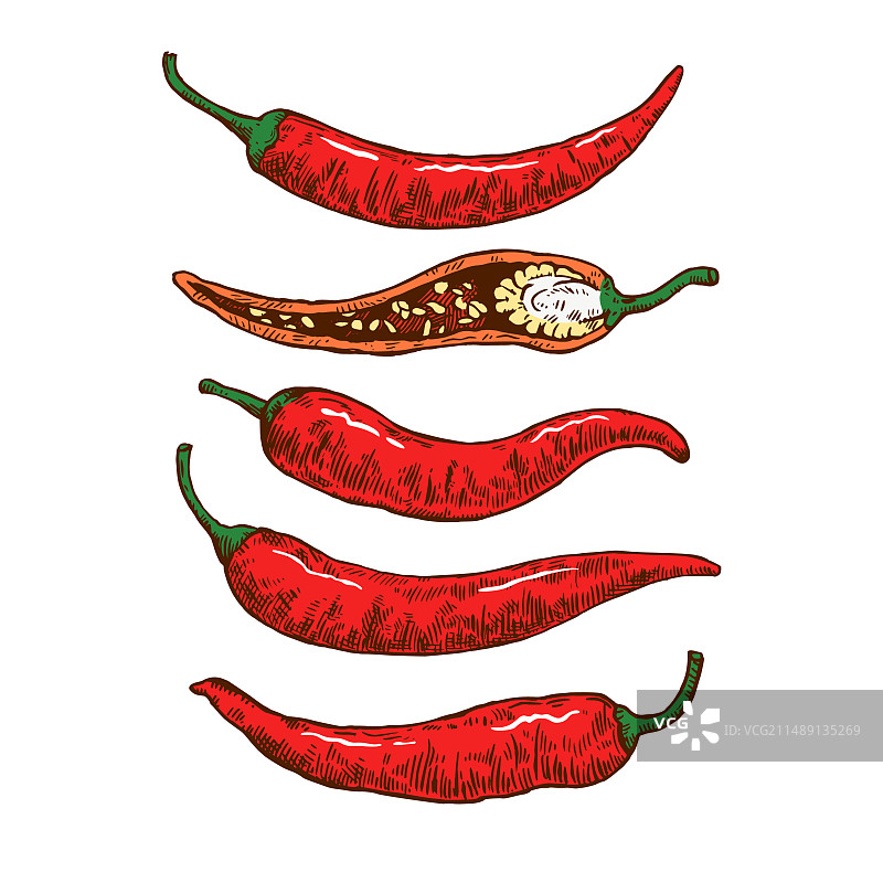 手绘辣椒素材图片素材