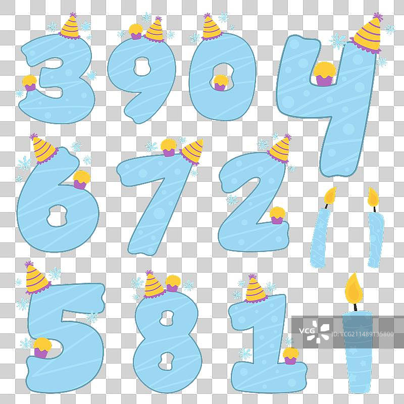 蓝色数字是给过生日的孩子的图片素材